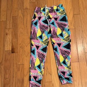 Colorful Geometric Kids Bottoms | size M 14-16 | 80s Style